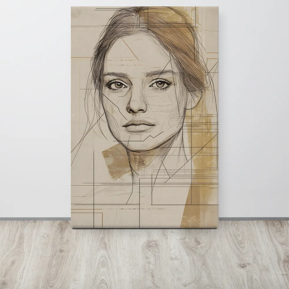 Geometric Elegance: A Modern Portrait | Canvas | 24″×36″