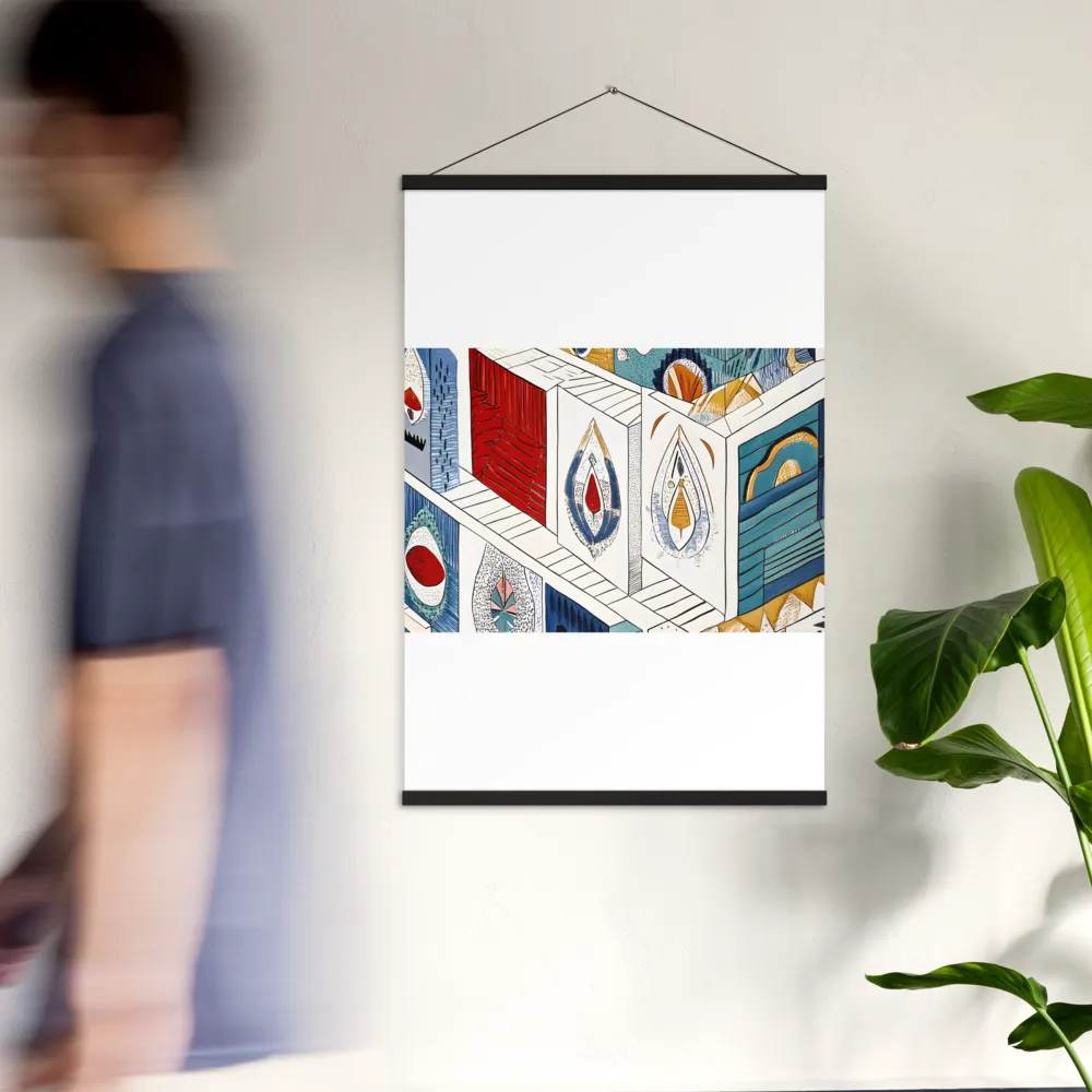 Symphony of Geometric Harmony | Poster With Black Wood Hanger | 24″×36″