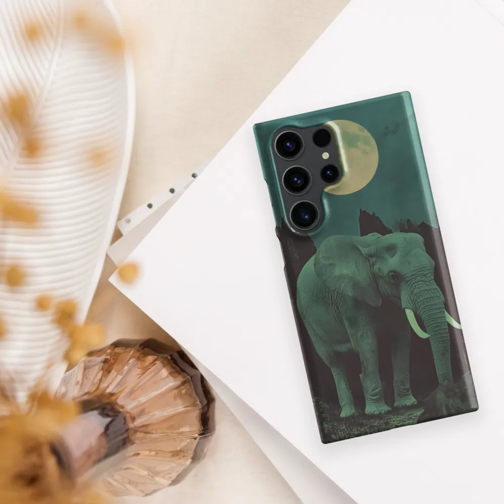 Ethereal Presence: Elephant Under a Full Moon