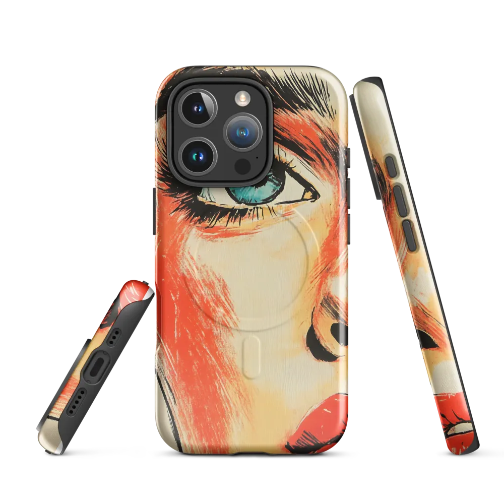 Intense Gaze: A Pop Art Portrait | Phone Case |  16 Pro | MagSafe® Tough Case | Glossy