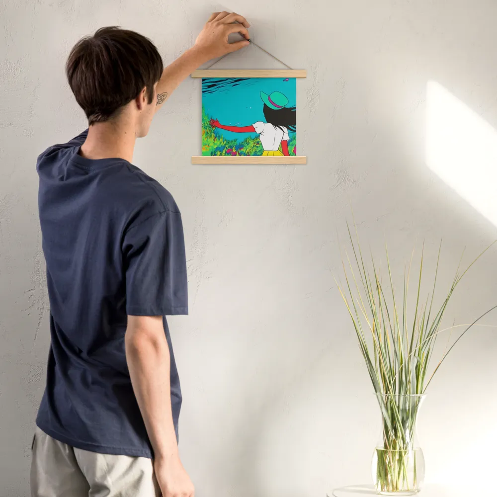 Whimsical Encounter | Poster With Oak Wood Hanger | 10″×10″