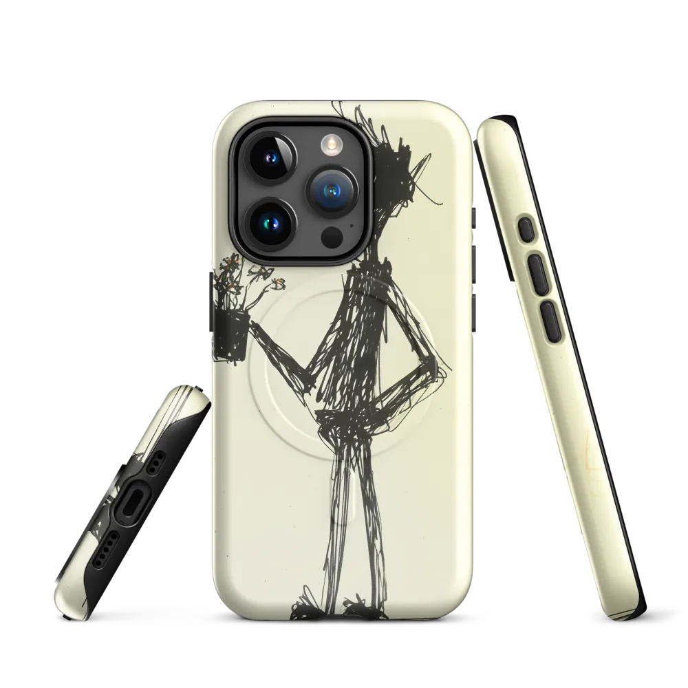Whimsical Figure with Flowers