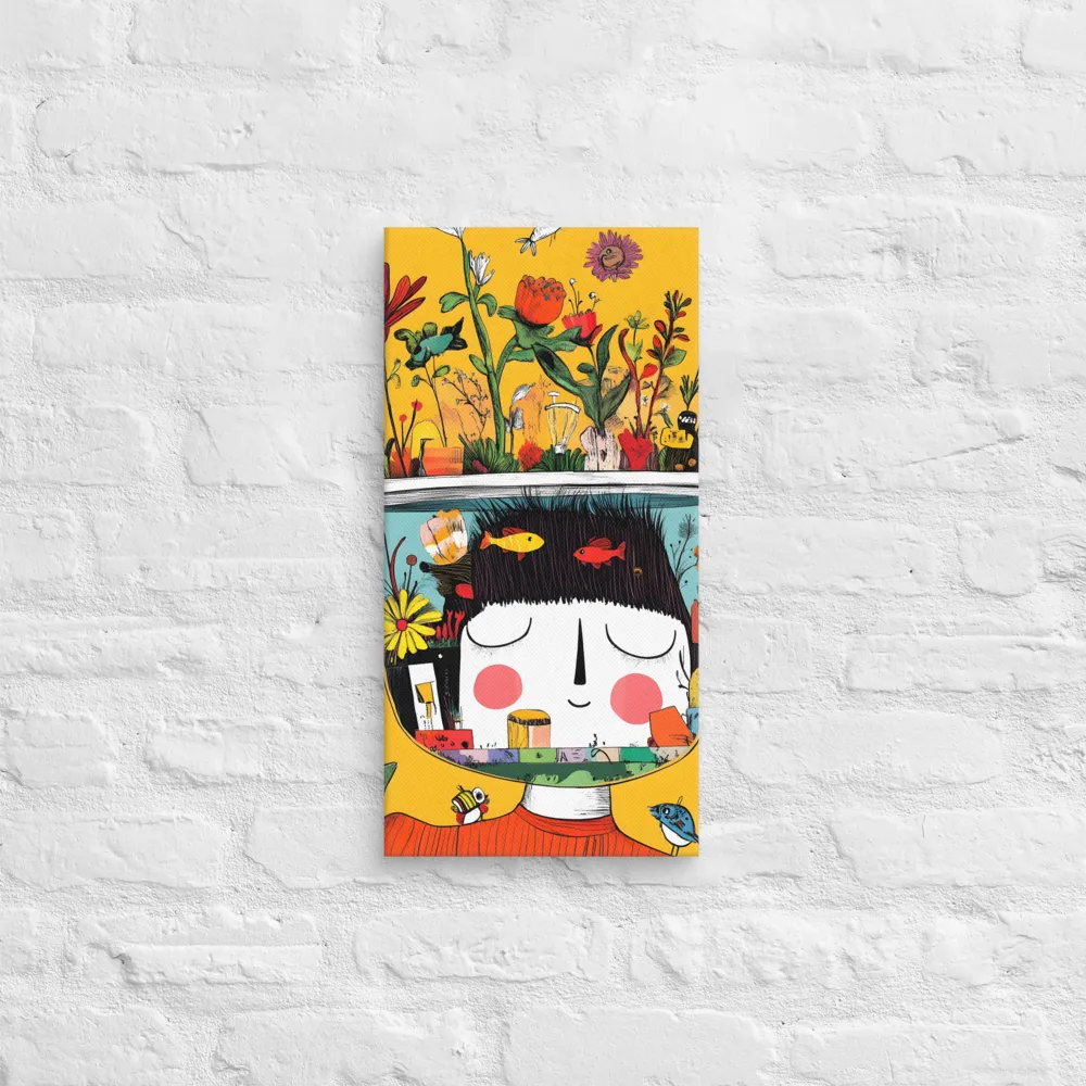 Whimsical Garden Head | Canvas | 10″×20″