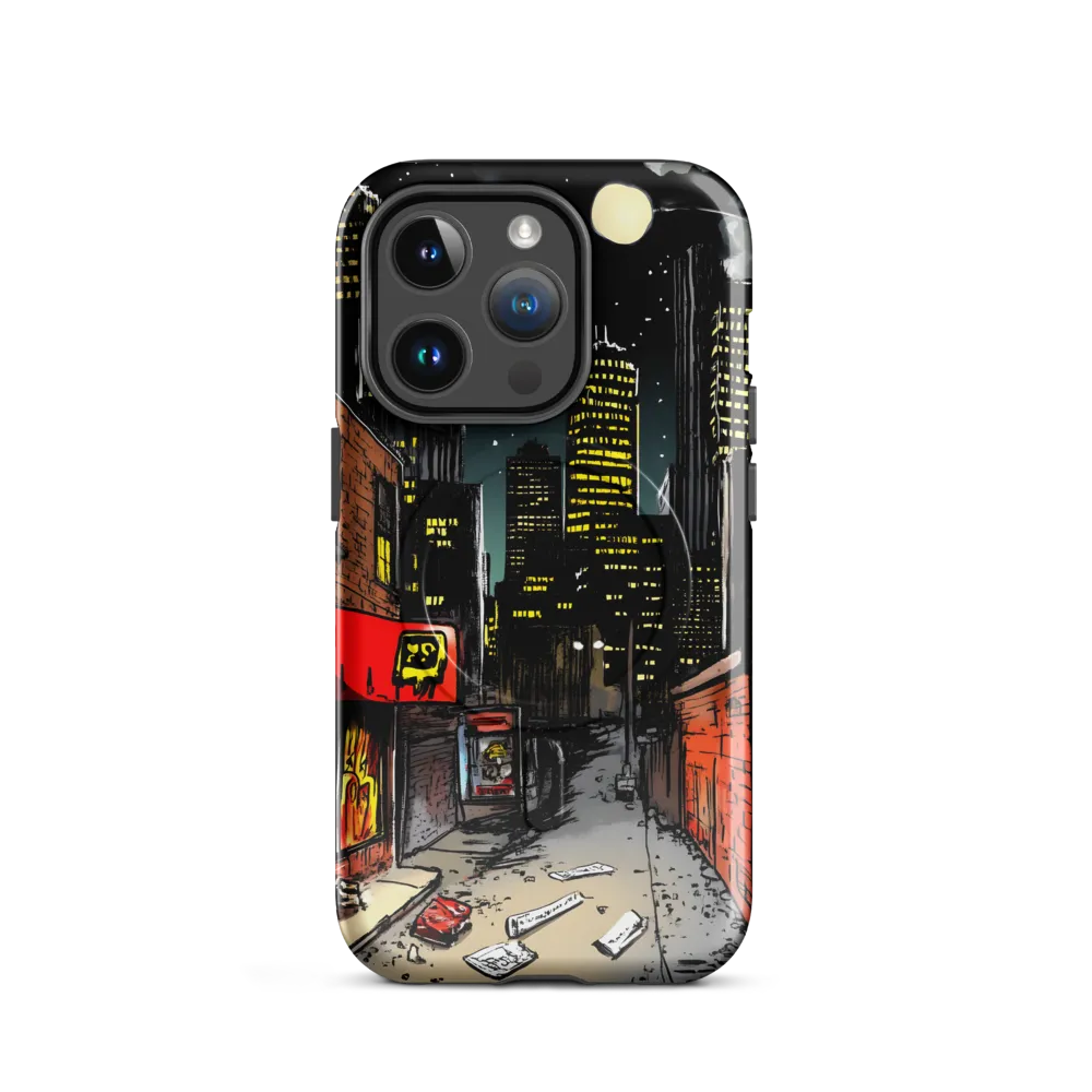 Nocturnal Cityscape: The Hidden Alley | Phone Case |  14 Pro | MagSafe® Tough Case | Glossy