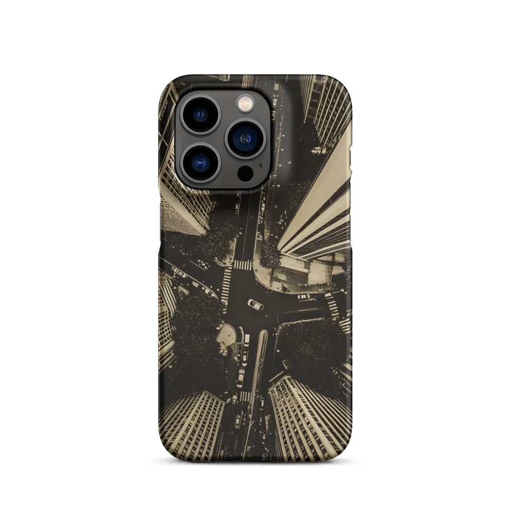Urban Symphony: Aerial Perspective of City Life | Phone Case |  14 Pro | Snap Case | Matte