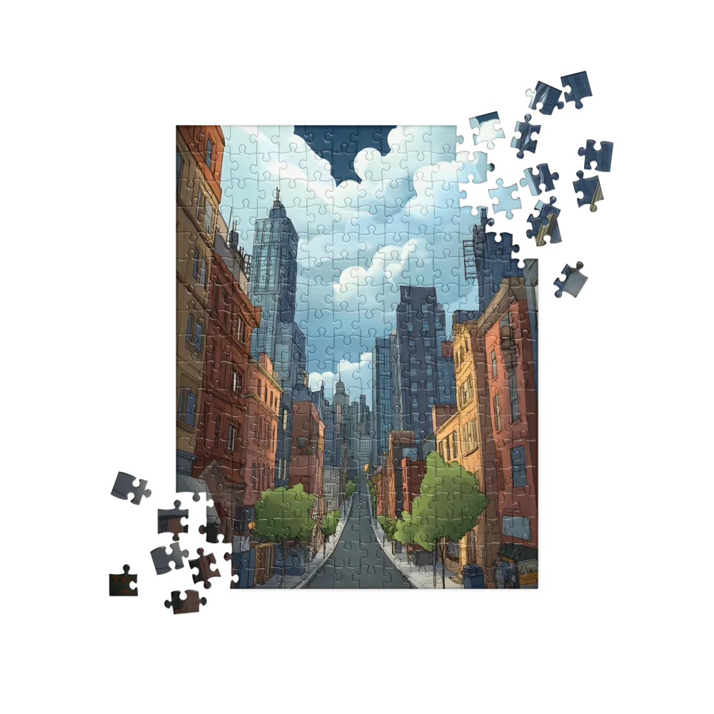 Urban Serenity: A Digital Cityscape | Jigsaw Puzzle | 252 pieces