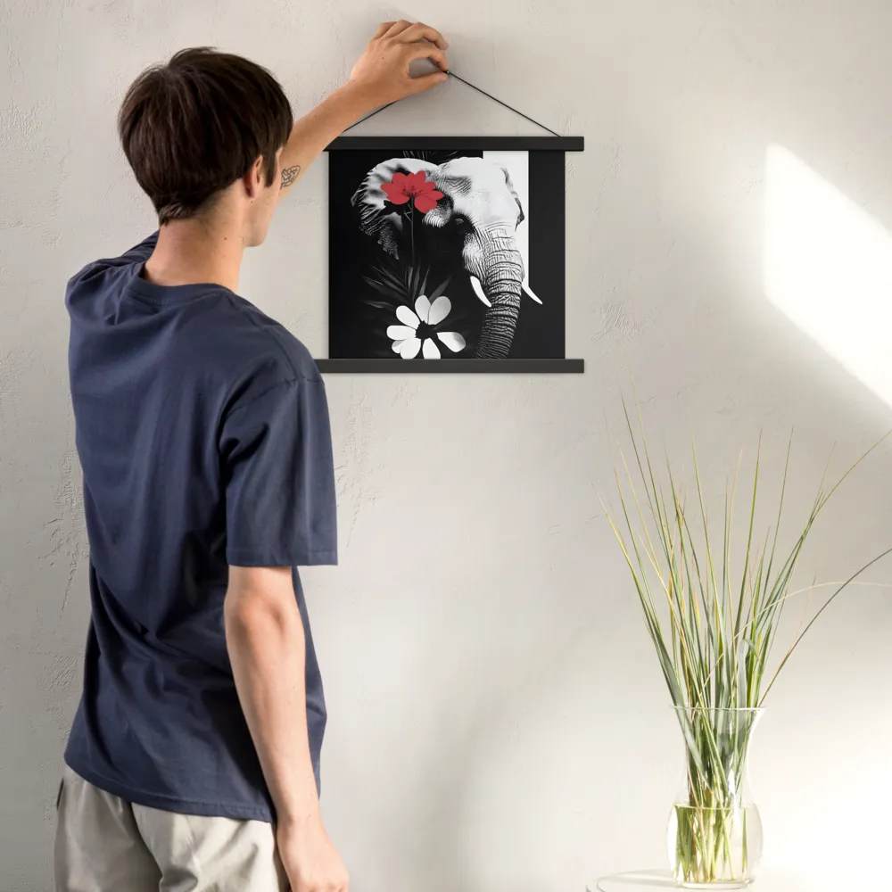 Elephant Harmony | Poster With Black Wood Hanger | 14″×14″