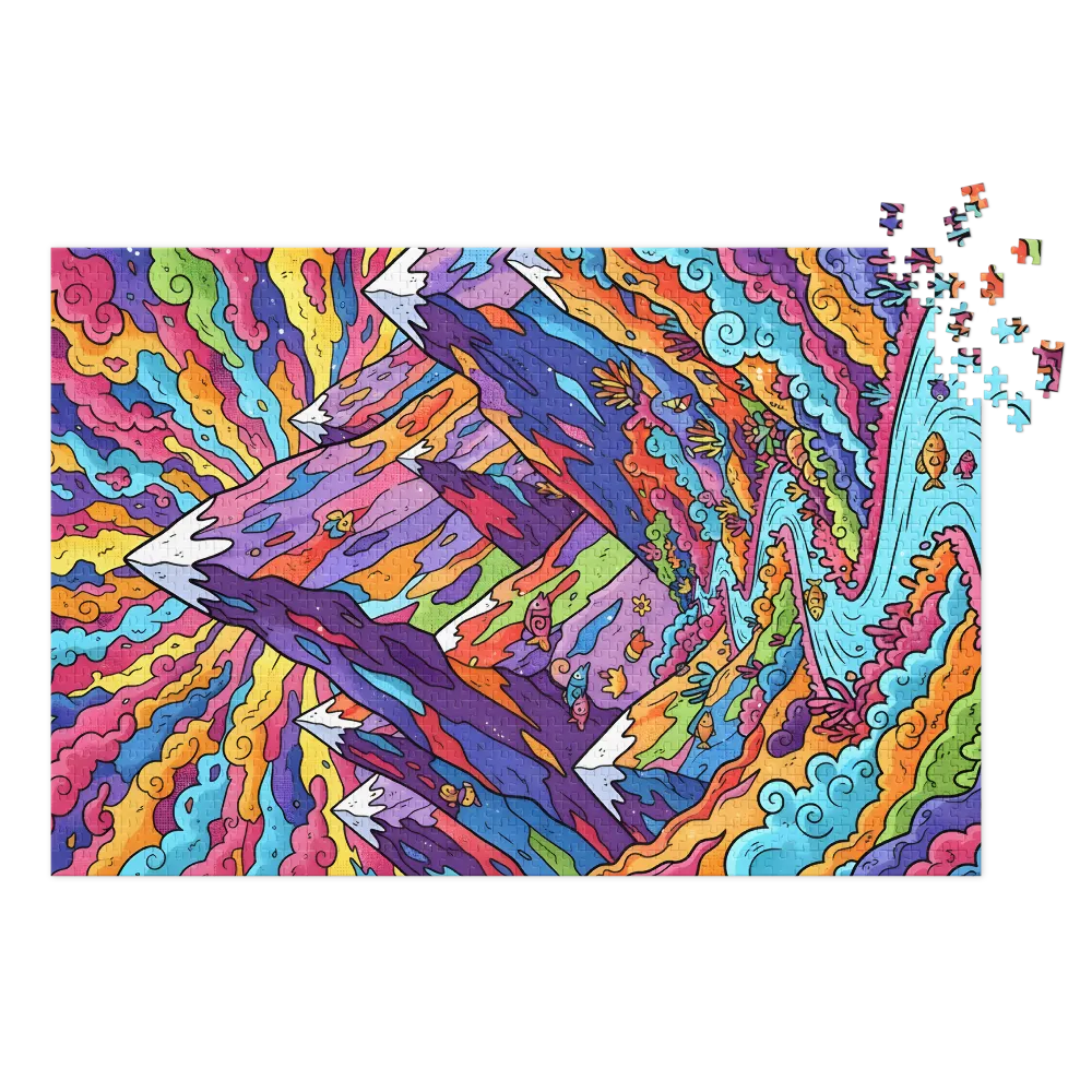 Rainbow Mountain Dream 
 Jigsaw Puzzle in Tin Box