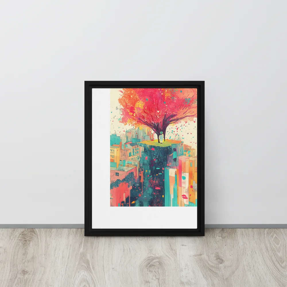 Whispers of Urban Dreams | Canvas with Black Frame | 12″×16″