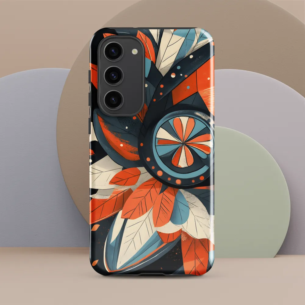 Floral Symphony in Orange and Teal