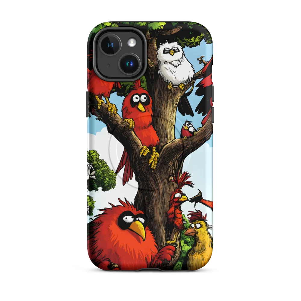 Whimsical Avian Gathering | Phone Case |  14 Plus | MagSafe® Tough Case | Matte
