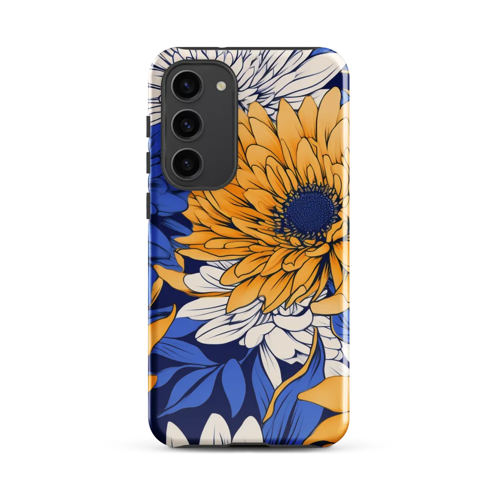 Floral Harmony in Blue and Yellow