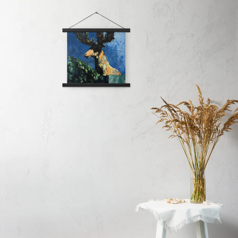 The Majestic Deer in Nature | Poster With Black Wood Hanger | 14″×14″