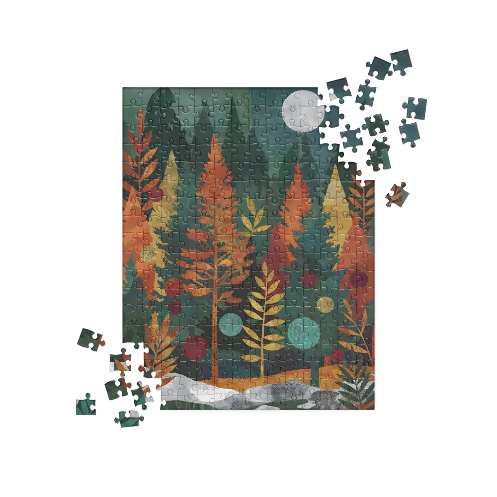 Moonlit Autumn Forest 
 Jigsaw Puzzle