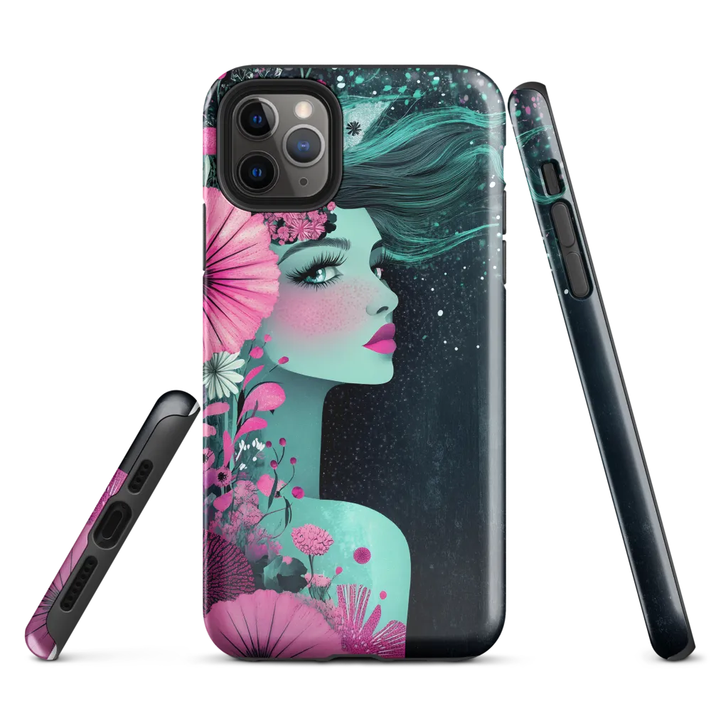 Floral Harmony: Portrait of Serenity | Phone Case |  11 Pro Max | Tough Case | Glossy