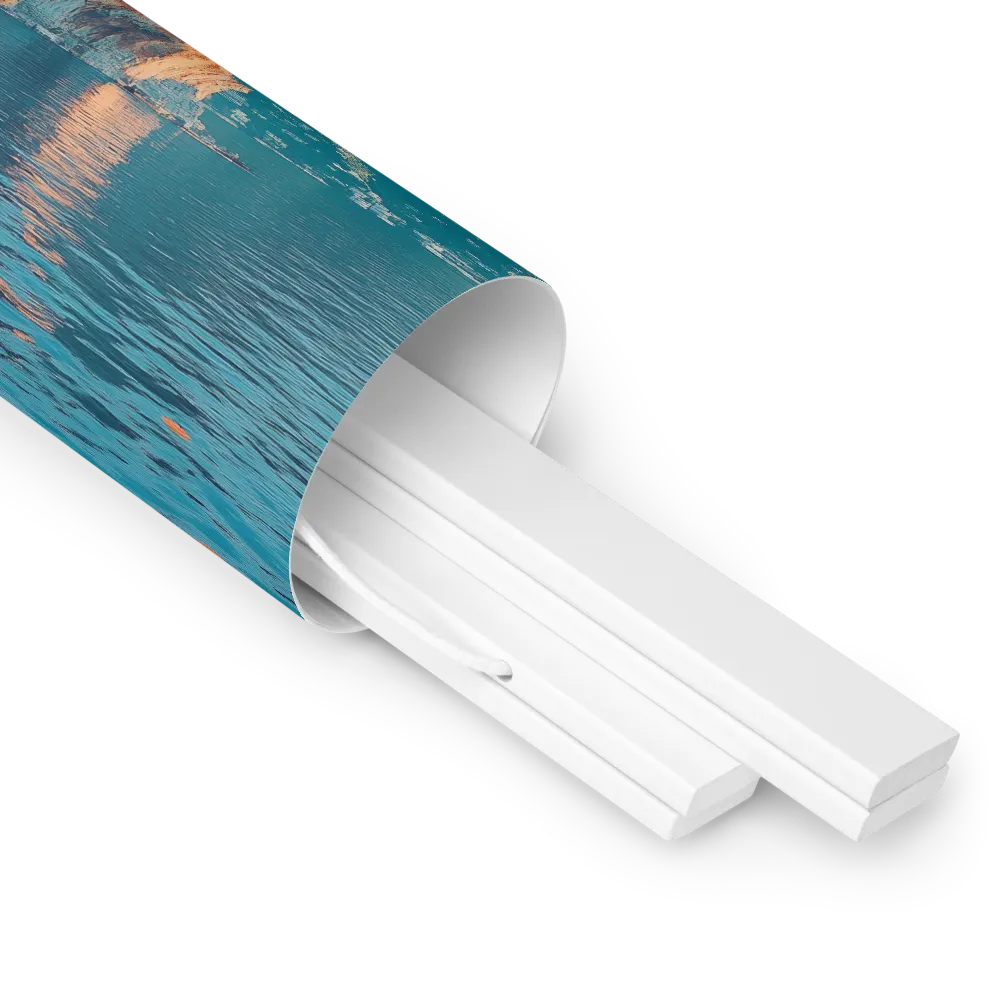 Elysian Waterscape | Poster With White Wood Hanger | 10″×10″