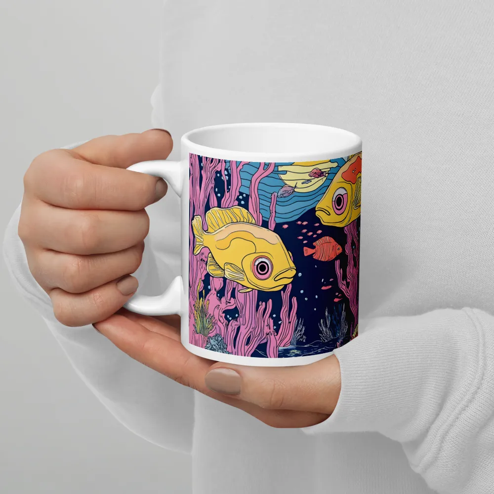 Underwater Dreamscape: A Playful Encounter | Mug with White inside | 11 oz