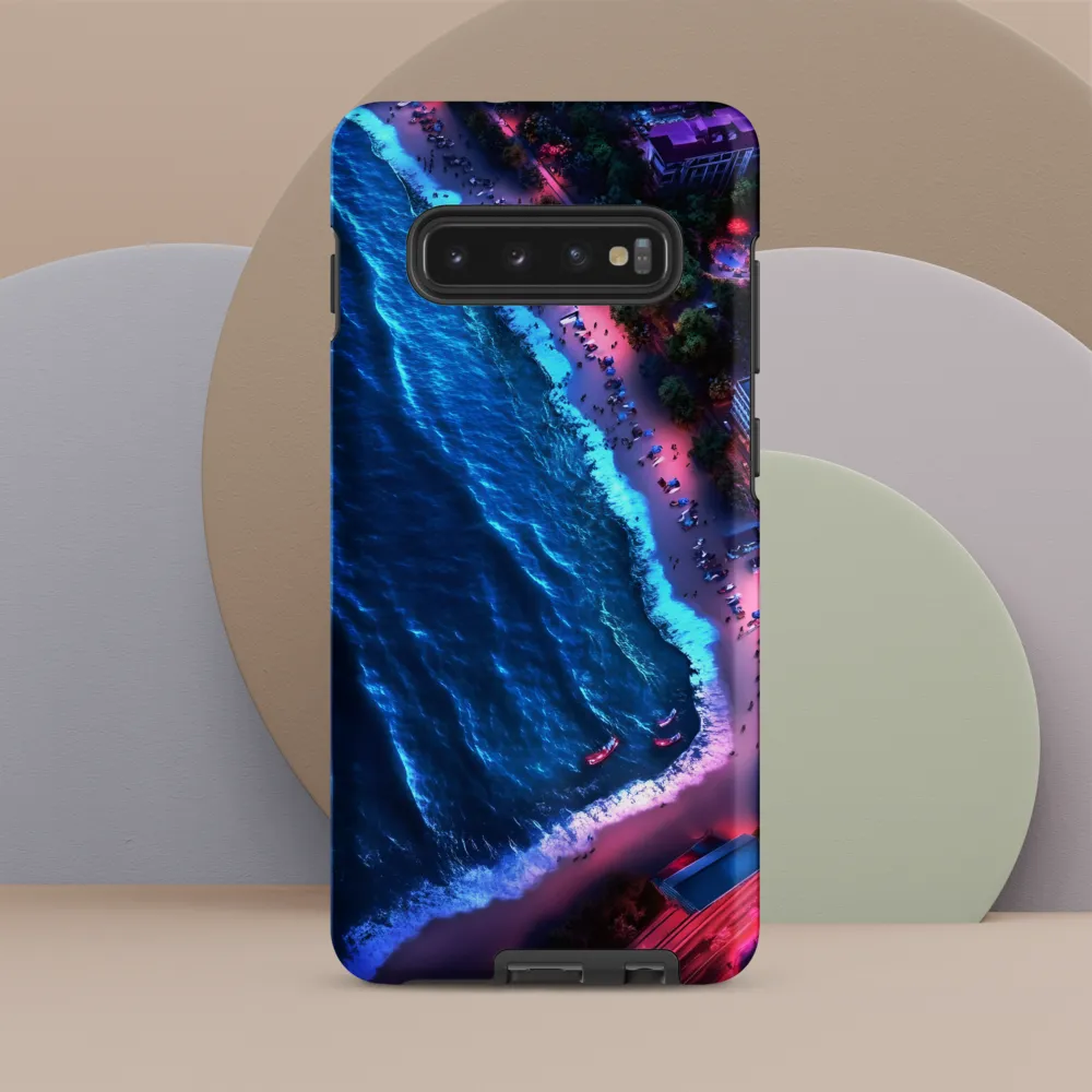 Twilight Reflections: A Serene Beach Aerial | Phone Case |  S10 Plus | Tough Case | Matte