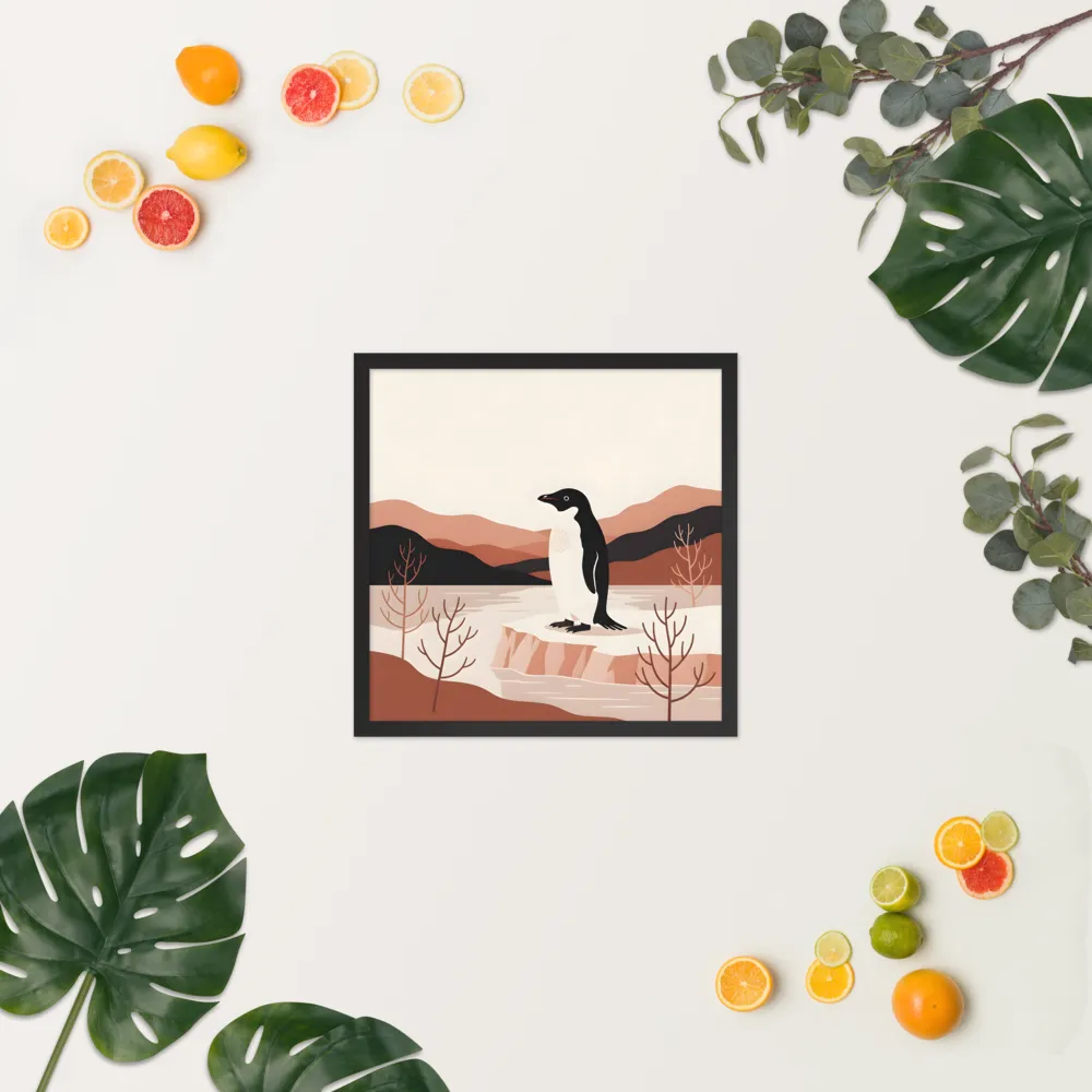 Penguin on Ice Floe 
 Poster with Black Frame | 18″x 18″