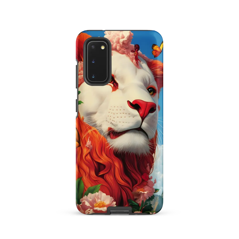 Majestic Lion Amidst Floral Splendor