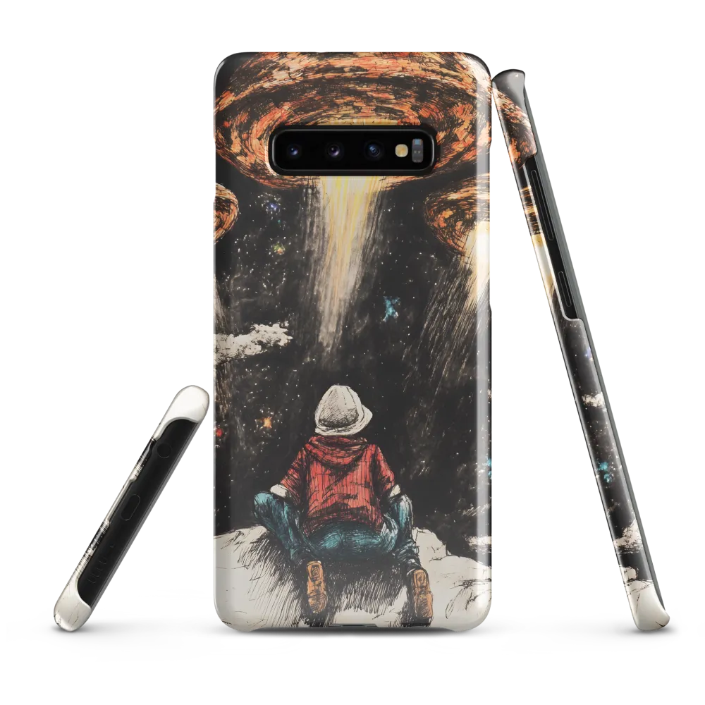 Gazing into the Unknown: A Child's Wonder in Space | Phone Case |  S10 Plus | Snap Case | Glossy