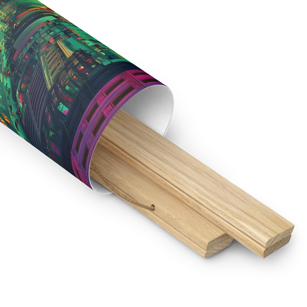 Urban Surrealism: Neon Dreams | Poster With Oak Wood Hanger | 10″×10″