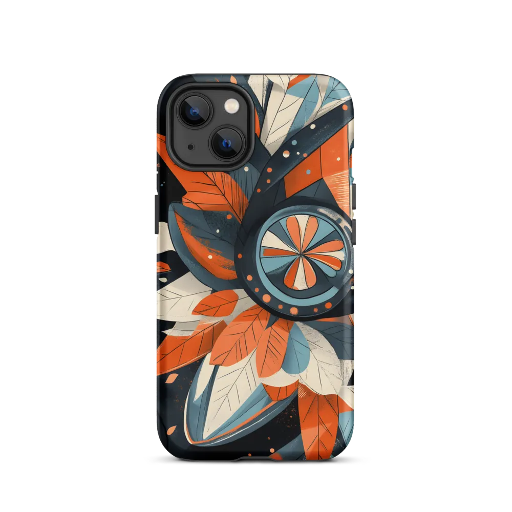 Floral Symphony in Orange and Teal