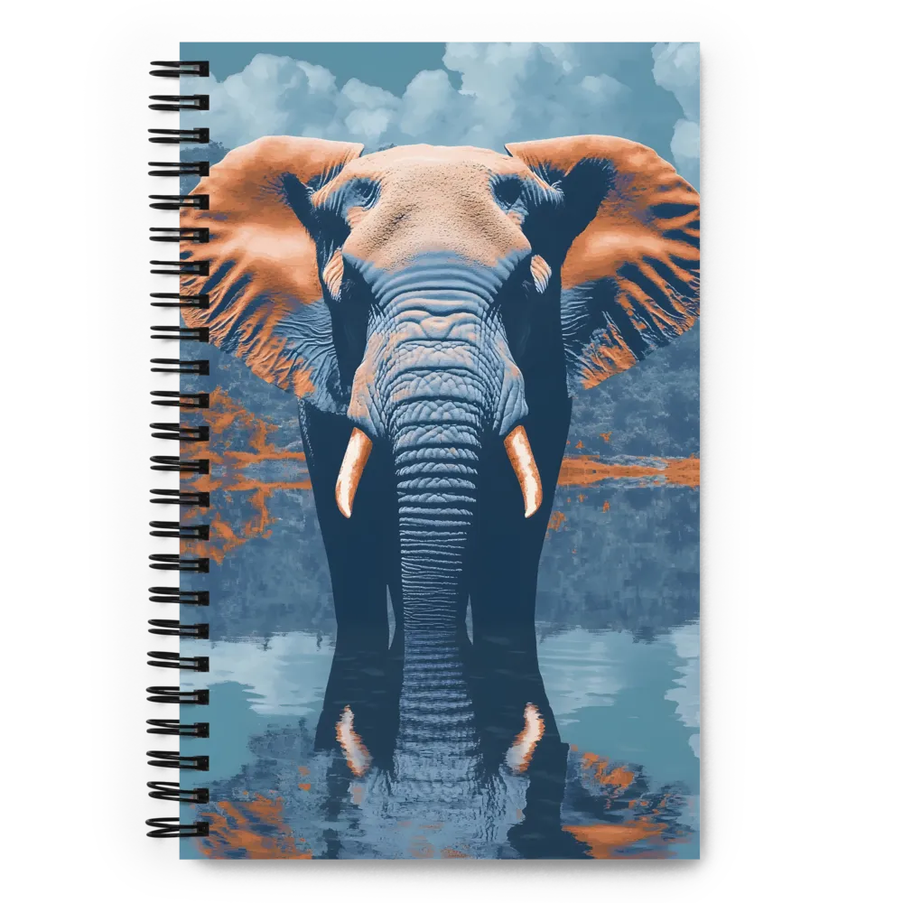 Majestic Reflection: The Elephant's Serenade | Spiral Notebook