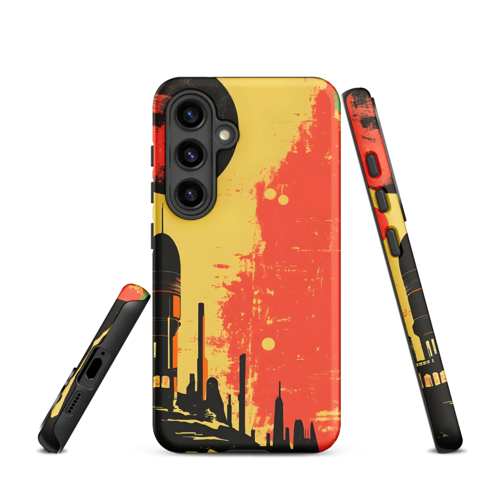 Journey to the Stars: A Retro-Futuristic Landscape | Phone Case |  S24 | Tough Case | Matte