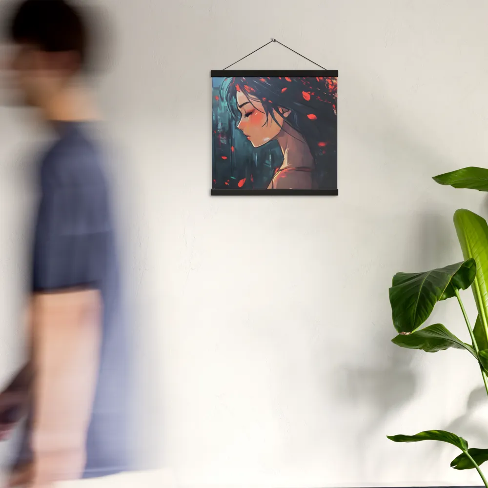 Whispers of Melancholy | Poster With Black Wood Hanger | 16″×16″