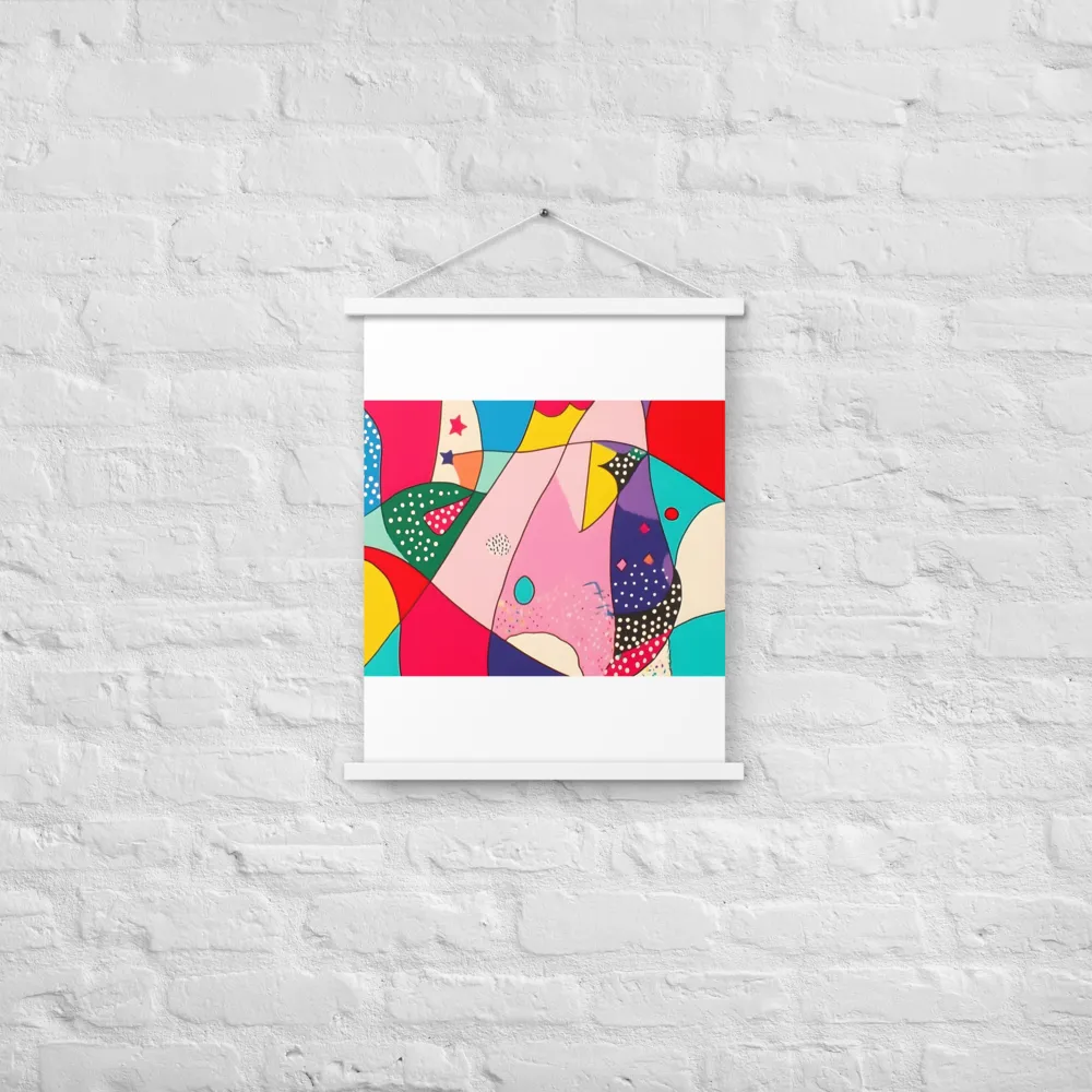 Playful Geometry in Color | Poster With White Wood Hanger | 18″×24″