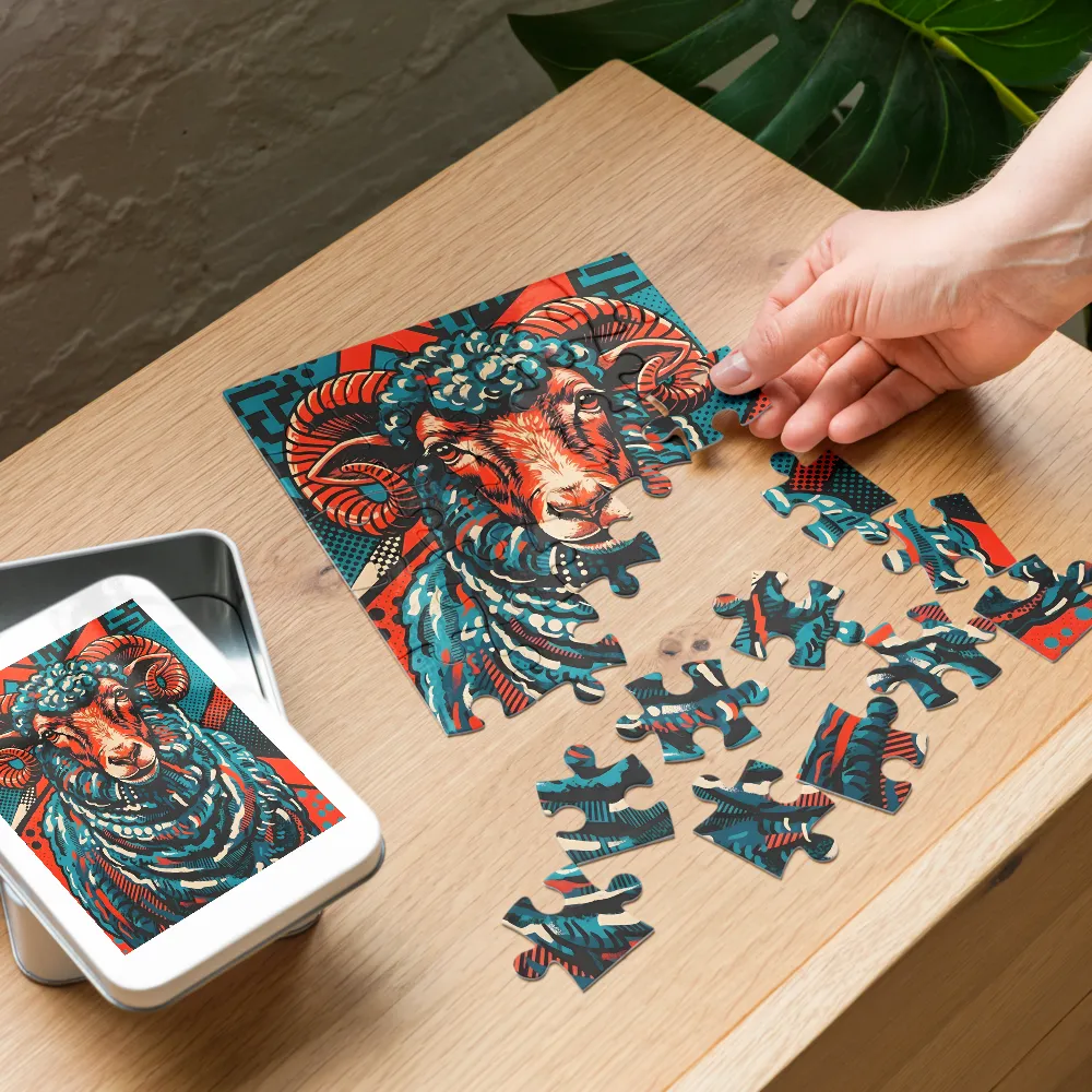 Electric Ram 
 Jigsaw Puzzle in Tin Box