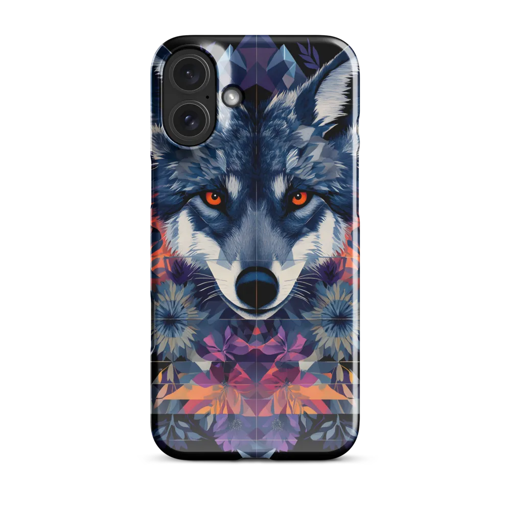 Mystical Wolf Amidst Floral Geometry