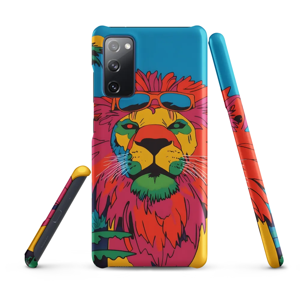 Lion with Sunglasses: A Vibrant Tropical Portrait