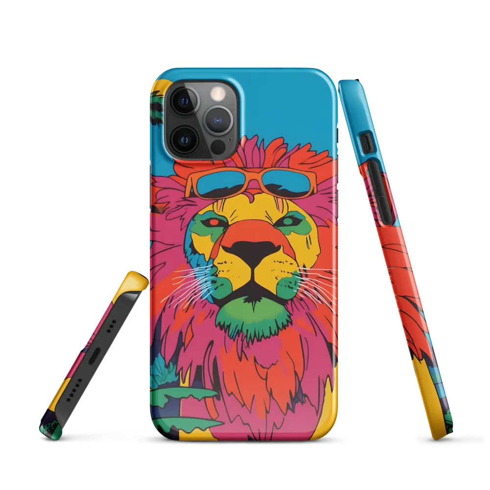 Lion with Sunglasses: A Vibrant Tropical Portrait