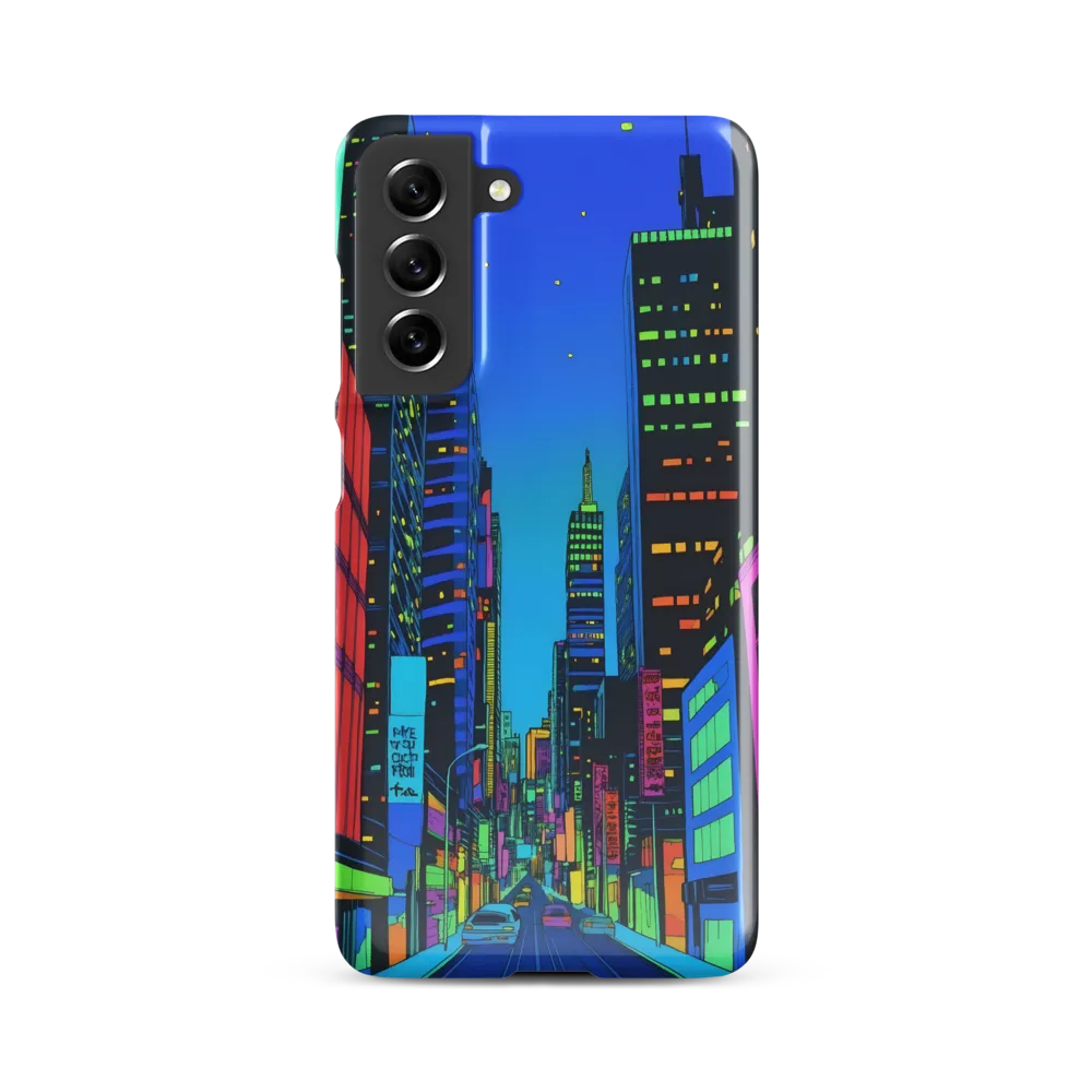Neon Dreamscape: A Futuristic City at Dusk | Phone Case |  S21 FE | Snap Case | Glossy