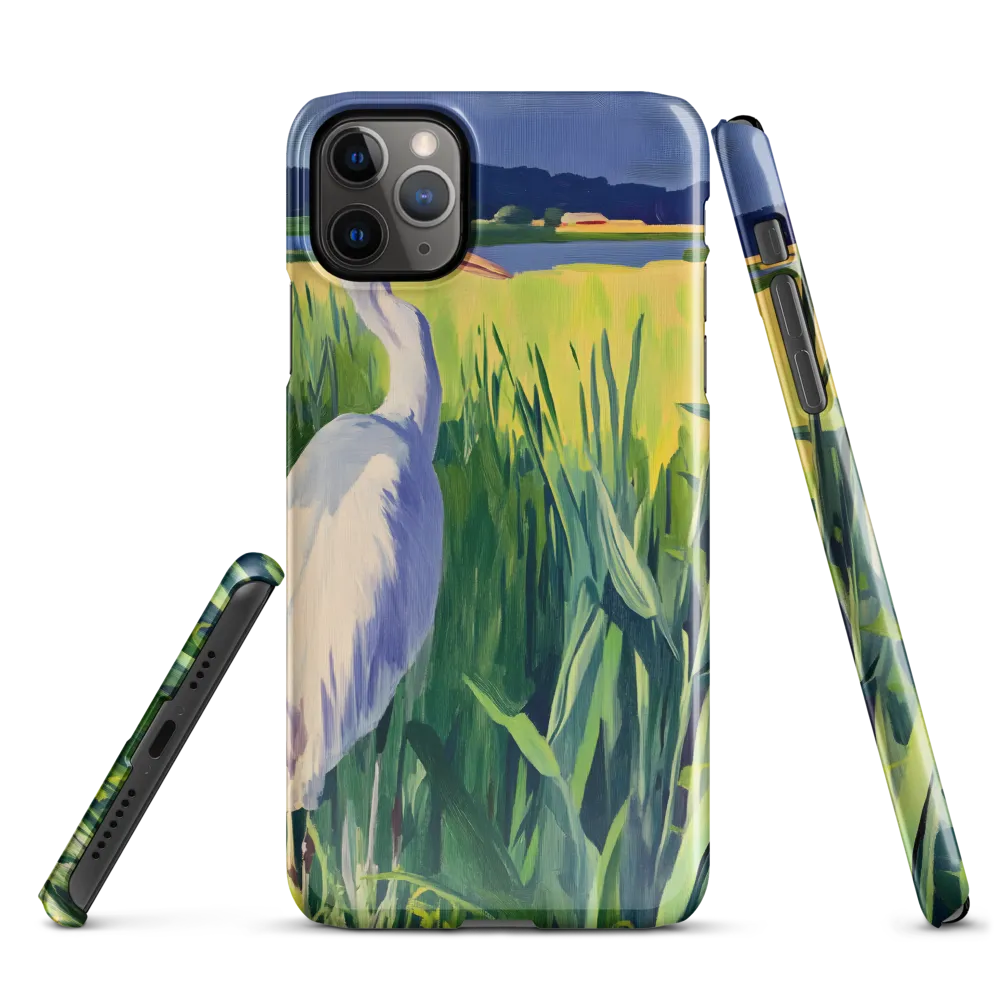 Graceful Presence: The Heron in the Meadow | Phone Case |  11 Pro Max | Snap Case | Glossy