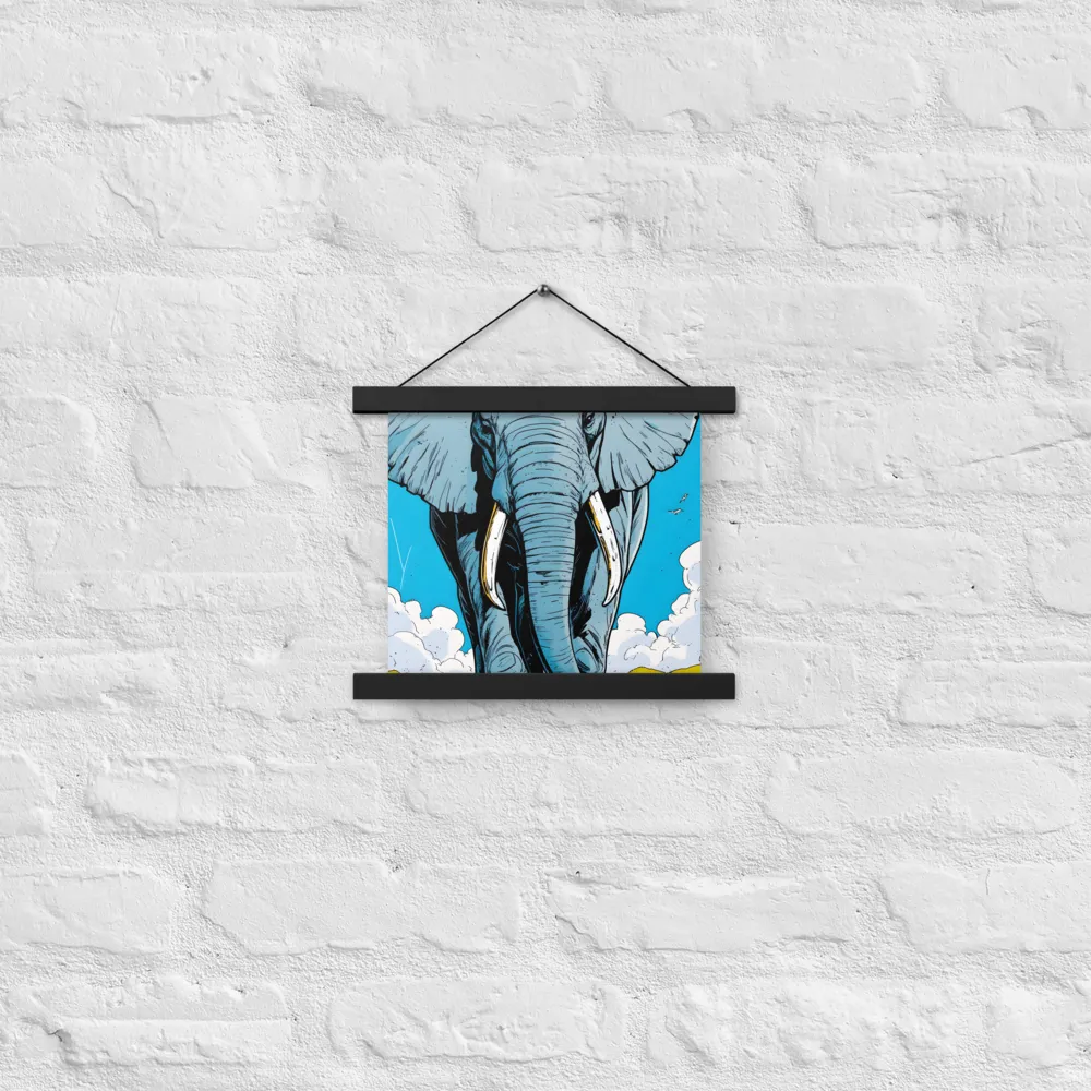 Majestic Presence: The Elephant | Poster With Black Wood Hanger | 10″×10″