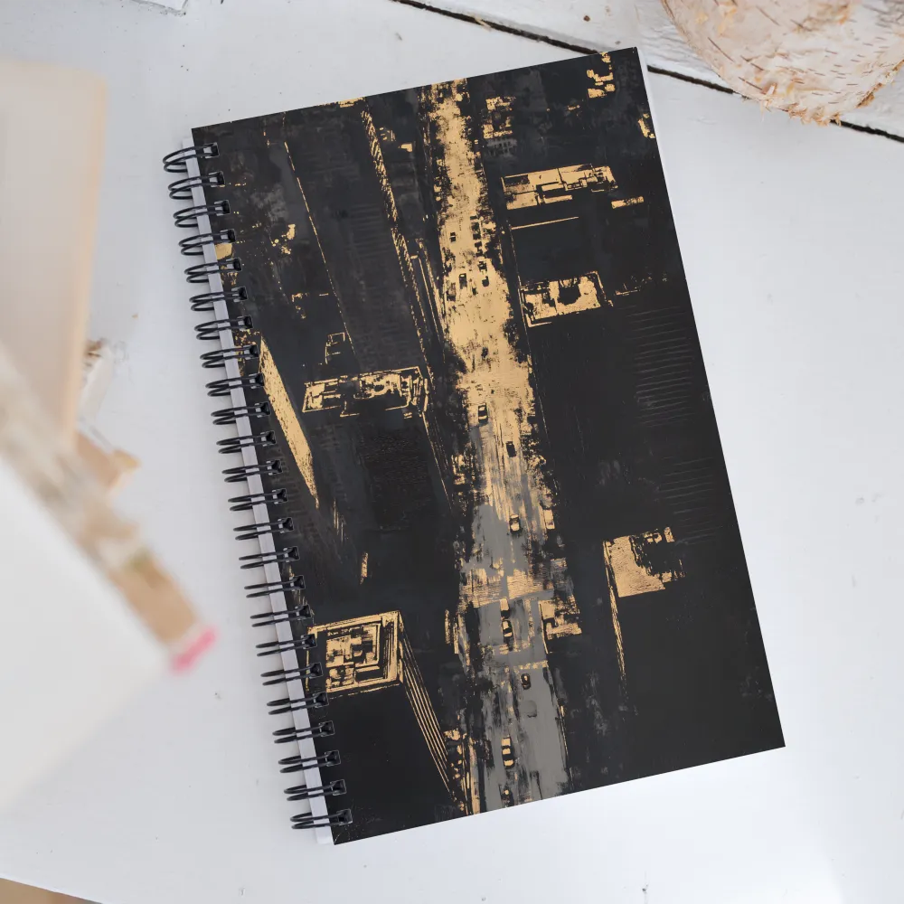 Golden Echoes of the Urban Landscape | Spiral Notebook