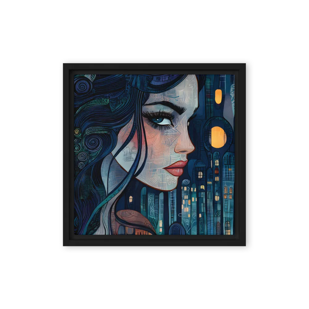 Nocturnal City Muse 
 Canvas with Black Frame