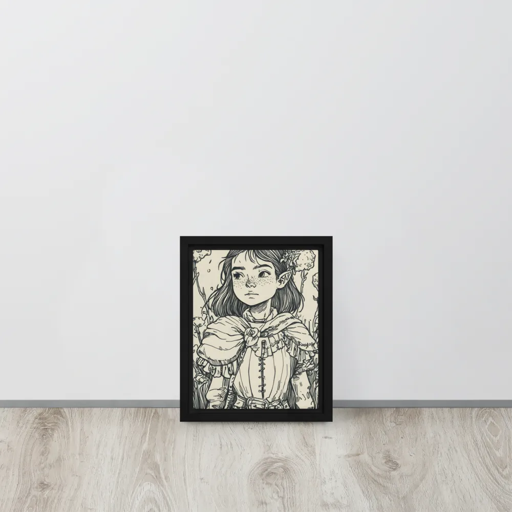 A Young Guardian of Nature | Canvas with Black Frame | 8″×10″