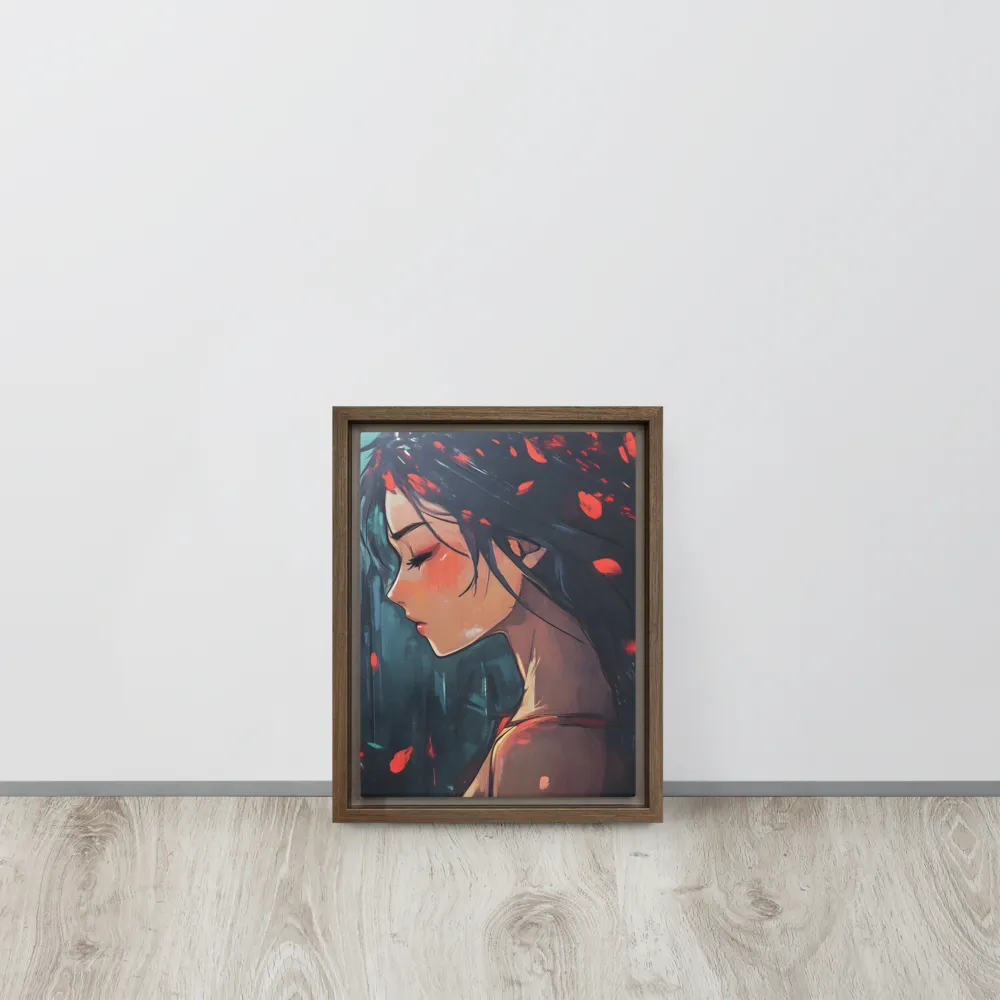 Whispers of Melancholy | Canvas with Brown Frame | 9″×12″
