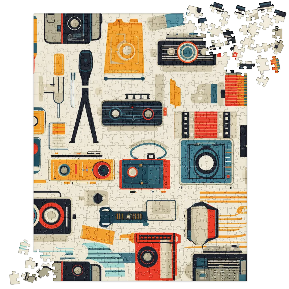 Retro Camera Collection: A Nostalgic Journey | Jigsaw Puzzle | 520 pieces