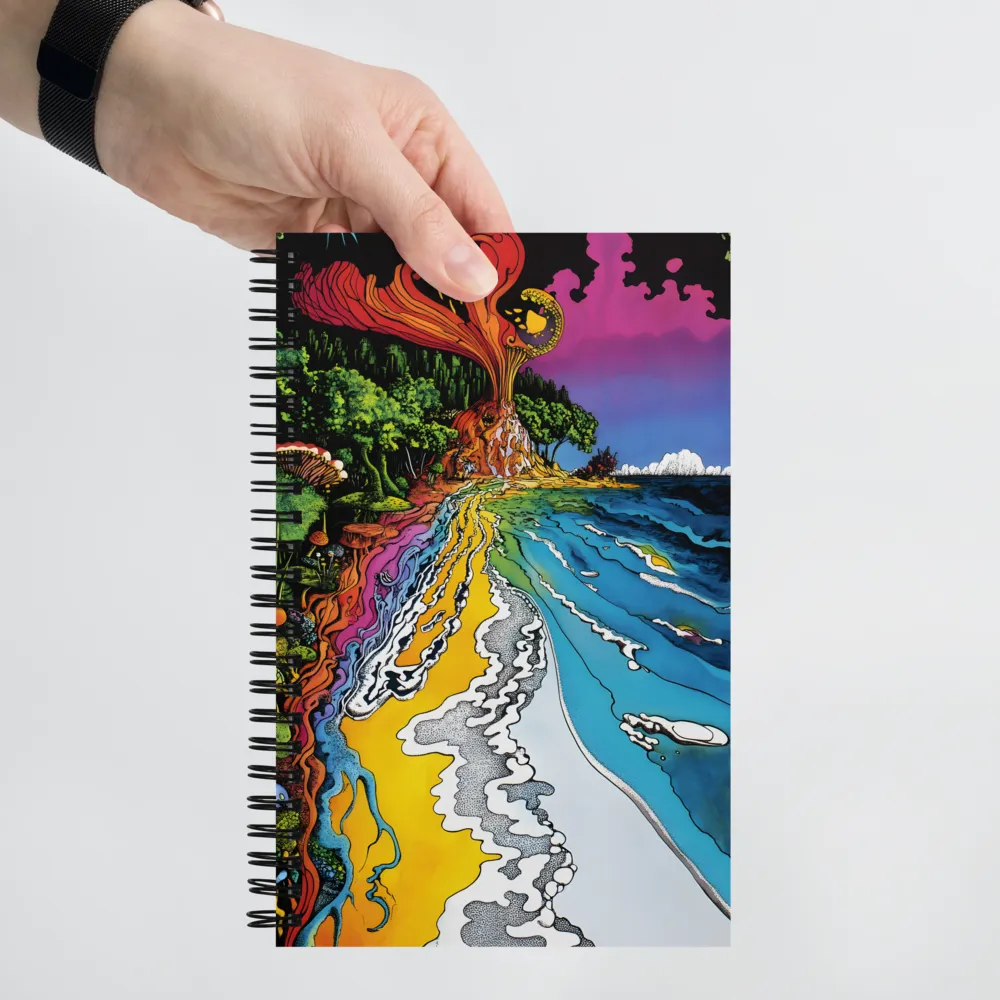 Ethereal Flow: A Psychedelic Landscape | Spiral Notebook