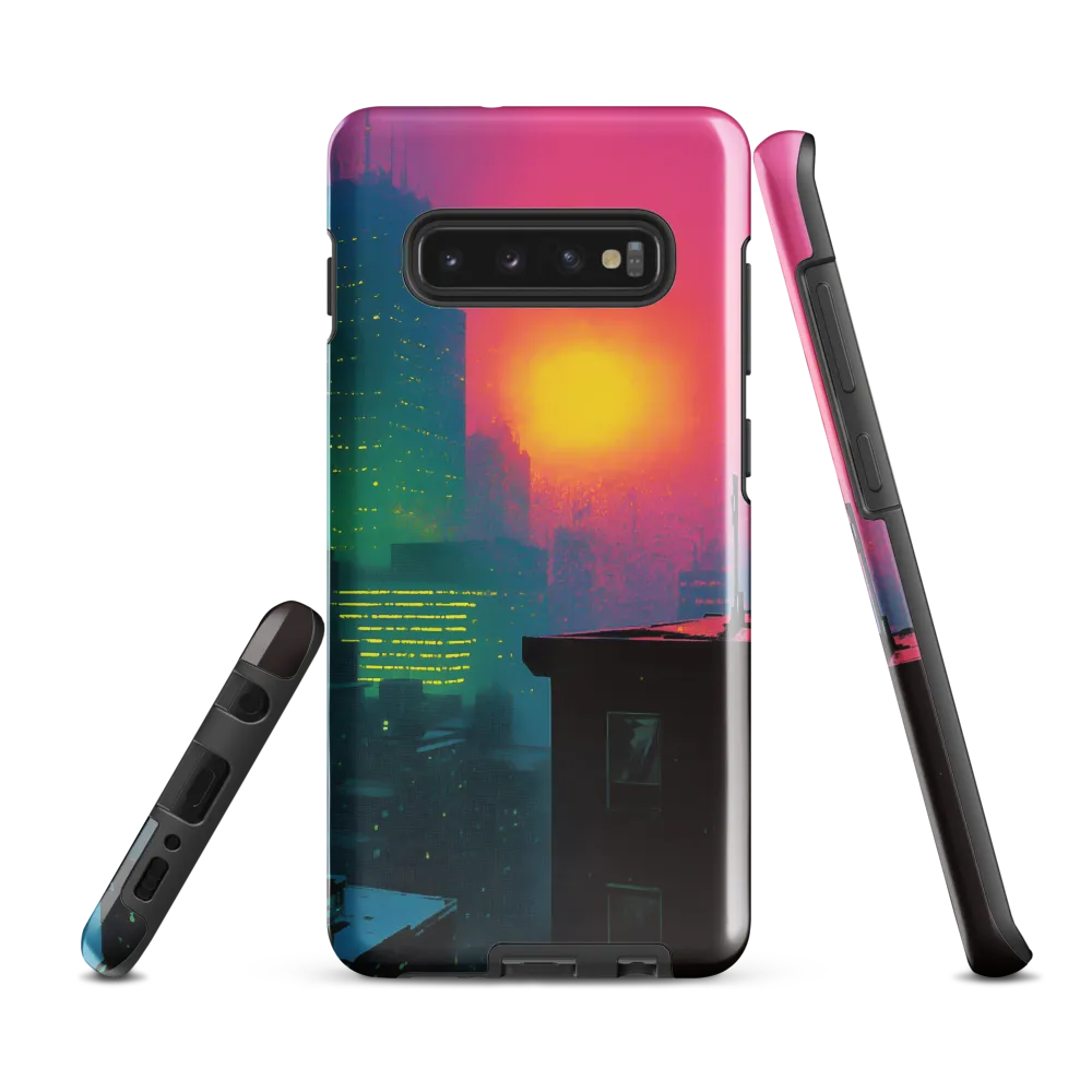 Neon Horizon | Phone Case |  S10 Plus | Tough Case | Glossy