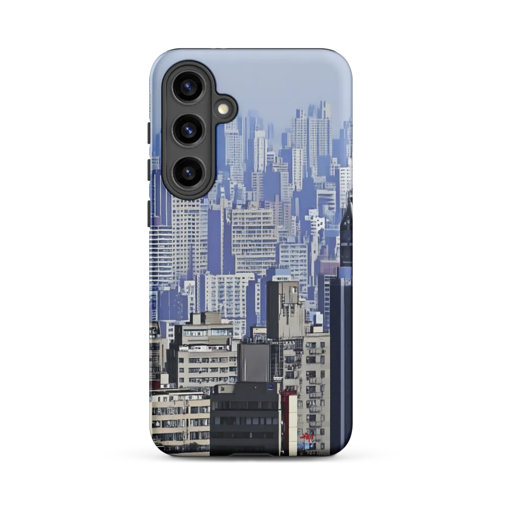 Urban Symphony: A Cityscape in Blues and Grays | Phone Case |  S24 Plus | Tough Case | Matte