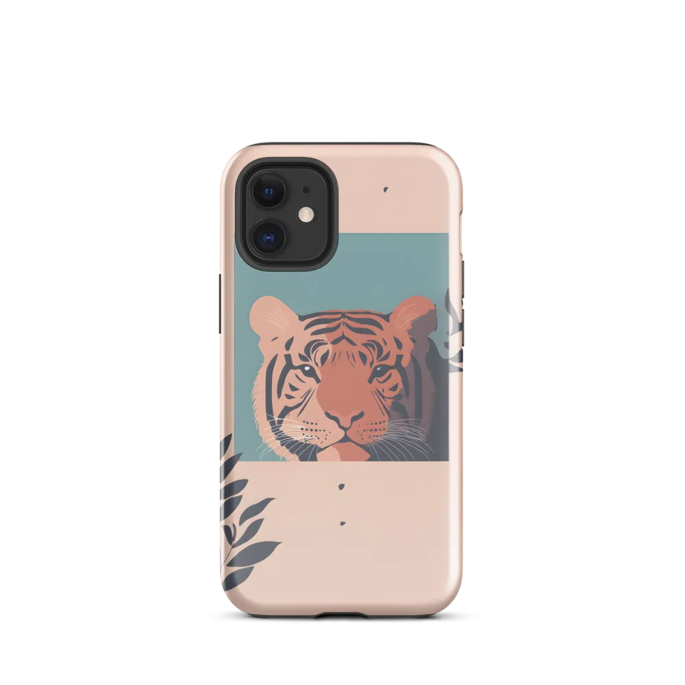 Framed Tiger in Peach and Teal