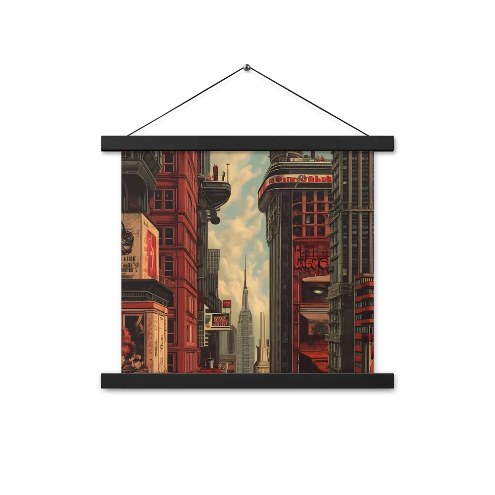 A Glimpse of Tomorrow: Urban Ambition | Poster With Black Wood Hanger | 14″×14″