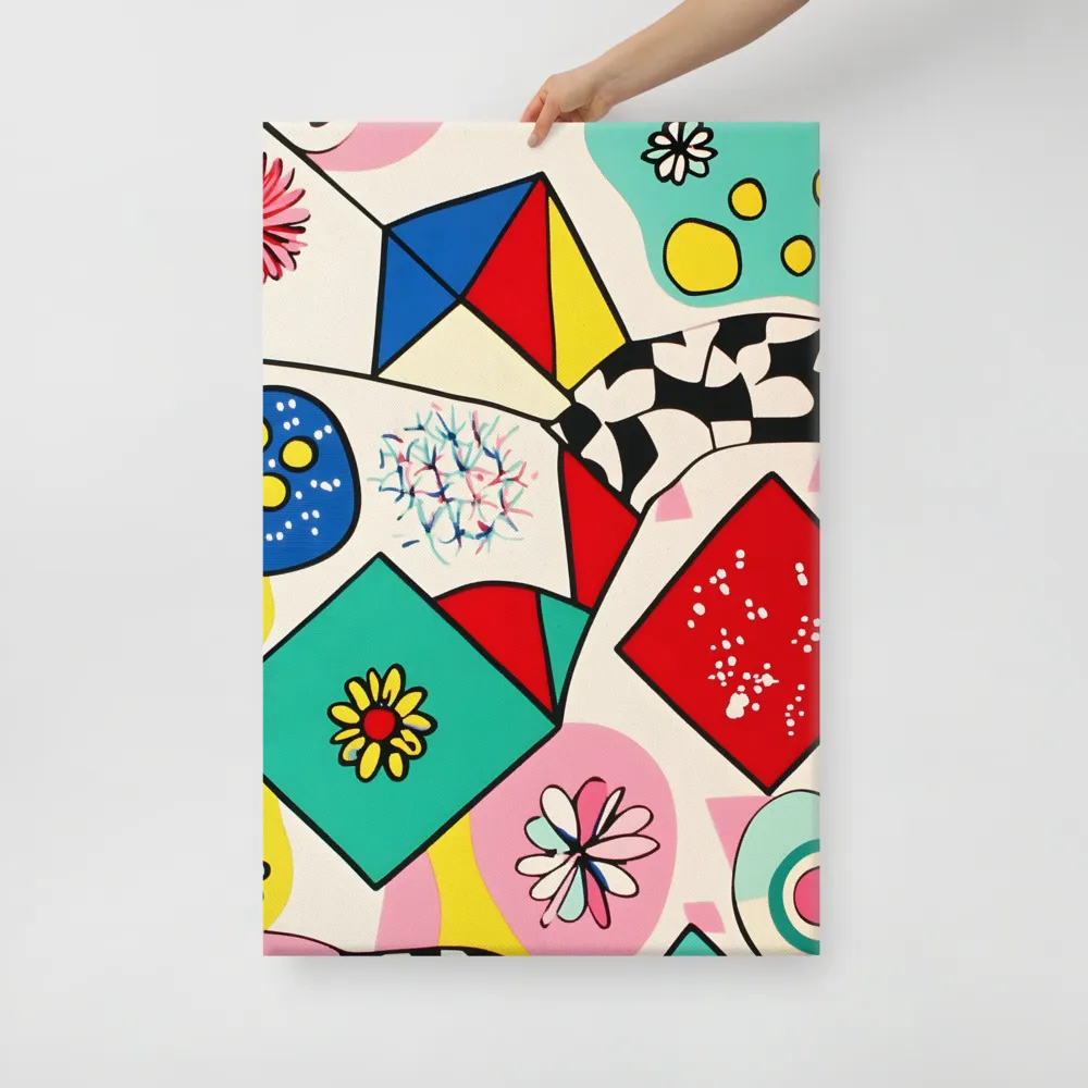 Joyful Geometry: A Playful Dance of Shapes and Colors | Canvas | 24″×36″