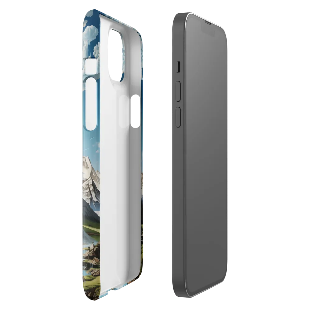 Majestic Cascade: A Mountain Masterpiece | Phone Case |  14 Plus | Snap Case | Glossy